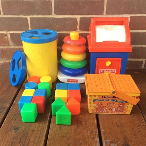 Vintage Fisher Price Playskool Toddler Shape Sorter Stacking Toy Postal ...