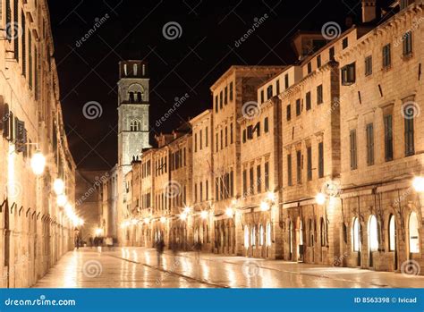 Dubrovnik - Stradun by Night Stock Photo - Image of summer, croatia: 8563398