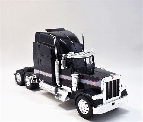 New Ray 1:32 Peterbilt 379 Semi Trailer Diecast Model Truck Black Gray ...