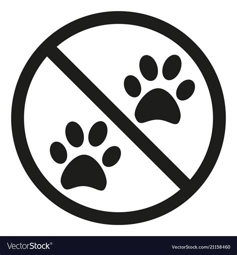 No animals allowed silhouette sign Royalty Free Vector Image