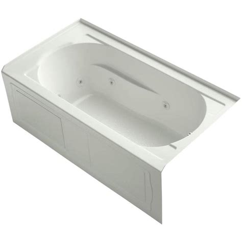 Shop KOHLER Devonshire 60-in Dune Acrylic Alcove Whirlpool Tub with Reversible Drain at Lowes.com