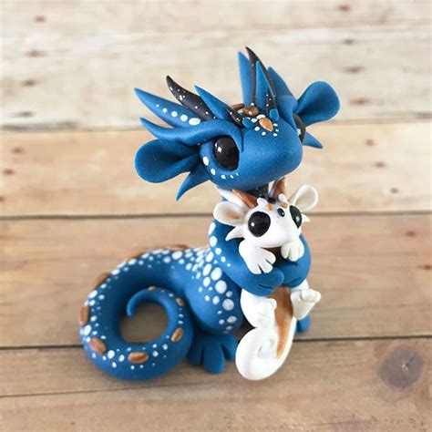 Blue Mother and Baby Dragon Sculpture | Clay dragon, Cute clay, Clay crafts