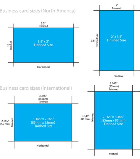 Business Card Dimensions Inches - Business card dimensions (in mm ...