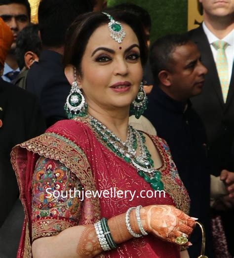 Nita Ambani in diamond emerald jewellery - Indian Jewellery Designs