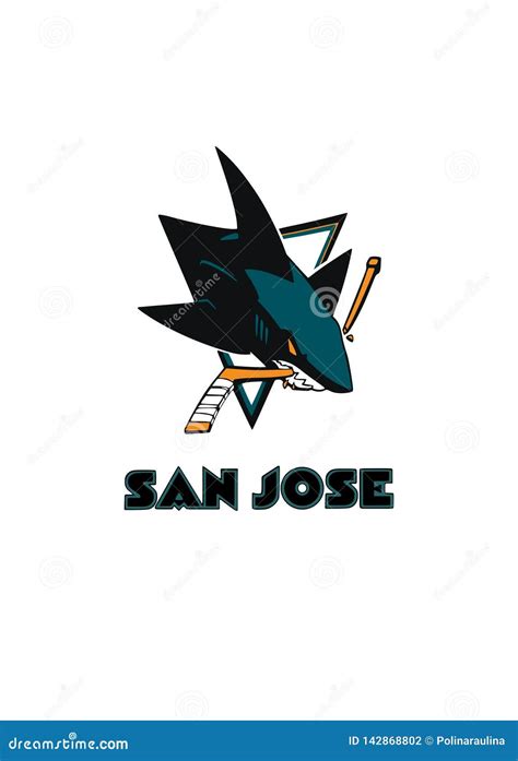 San Jose Sharks Vector Logo Isolated on White Background.NHL. Editorial ...