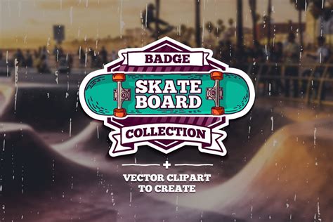 Retro skateboard | Template logo set | Creative Illustrator Templates ...