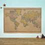 World Map Vintage Style Poster By Oakdene Designs