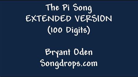 Pi Song: Expert Level. The Pi Song with 100 Digits | Pi song, Math ...