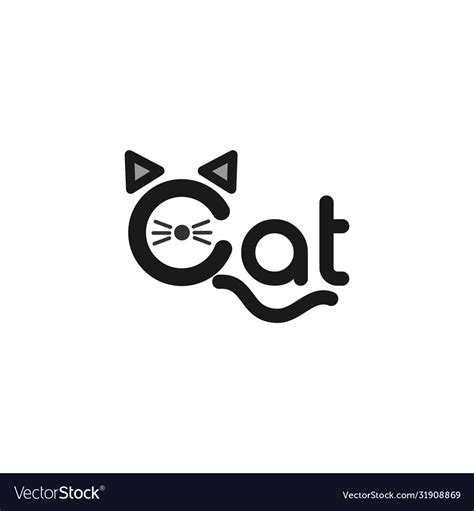 Cat logo design icon template Royalty Free Vector Image