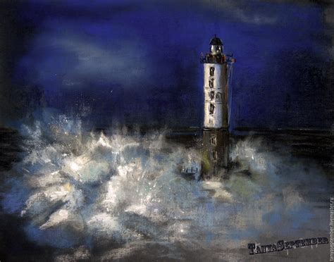 Lighthouse Storm Painting at PaintingValley.com | Explore collection of ...