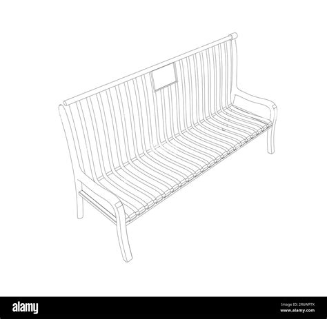 Outline Vector Bench isolated. Wooden bench isolated on white background. Park bench isolated ...