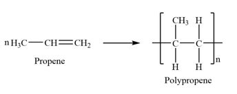 The polymer poly(propene) is manufactured from propene. Write an equation for the polymerization ...