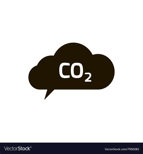 Co2 emissions icon cloud flat carbon Royalty Free Vector