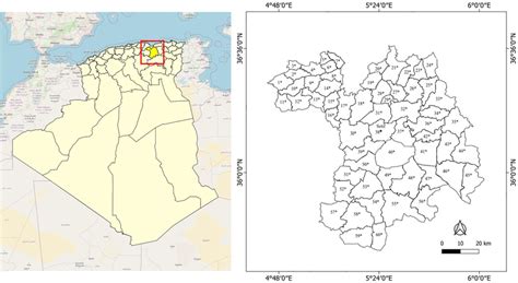 Map of 60 sampling sites in the study area in Setif region, Algeria | Download Scientific Diagram