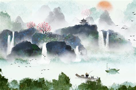 Chinese Landscape Download Free | Banner Background Image on Lovepik | 401718505