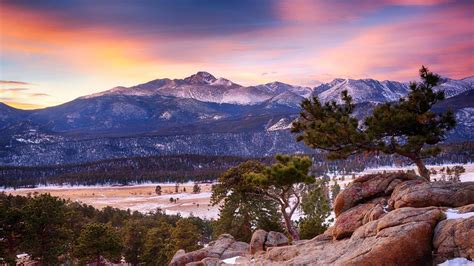 Download Rocky Mountains Landscape Sunset North America Wallpaper | Wallpapers.com