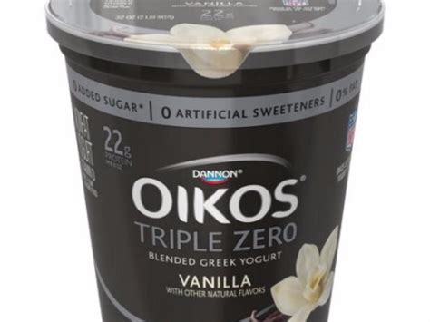 Dannon Triple Zero Vanilla Greek Nonfat Yogurt Nutrition Information ...