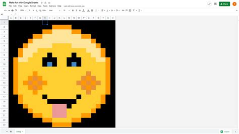 Creating Pixel Art In Google Sheets / Now resize the spreadsheet cells in small perfect squares ...