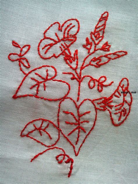 Royce's Hub: Basic Embroidery Stitches : Back Stitch in Redwork Embroidery