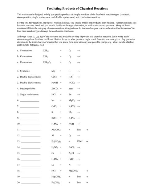 Double Replacement Reaction Worksheet – Pro Worksheet