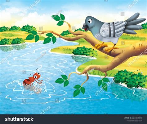 Moral Story Ant Dove Ant Save Stock Illustration 2277639649 | Shutterstock