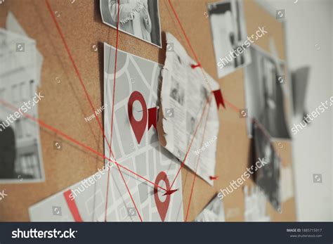 Detective Board Crime Scene Photos Red Stock Photo 1885715917 ...