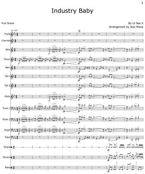 Industry Baby - Sheet music for Flute, Clarinet, Alto Saxophone, Tenor ...