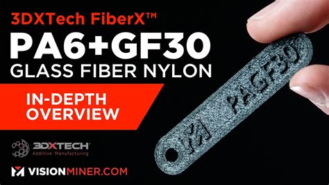 FIBREX™ NYLON+GF30 Glass-Fiber Reinforced Nylon 6 (PA6GF30) 3D Printer Filament by 3DXTech - YouTube