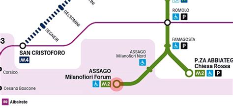 Assago Milanofiori Forum station map - Milan Metro