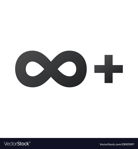 Infinity symbol or sign icon with plus Royalty Free Vector