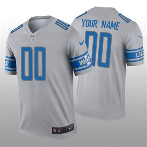 Men's Detroit Lions Custom Gray Inverted Legend Jersey