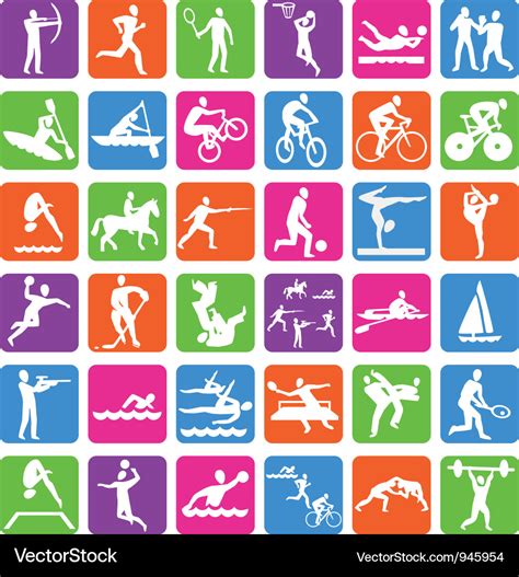 Collection with 36 olympic sport icons Royalty Free Vector