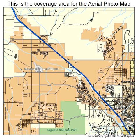 Aerial Photography Map of Marana, AZ Arizona