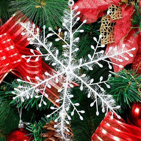 New Christmas Tree Decorations Snowflakes White Plastic Artificial Snow Christmas Decorations-in ...