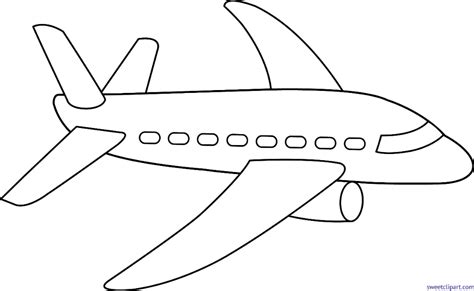 Cute Free Clip Art and Coloring Pages | Airplane coloring pages, Simple airplane drawing ...