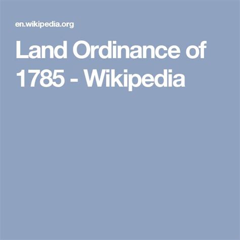 Land Ordinance of 1785 - Wikipedia | Land ordinance of 1785, Ordination, Landing