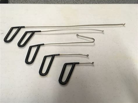 Set of 5 PDR Flat Crowbar Push Rod Hooks Various Sizes | eBay