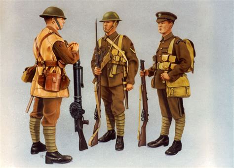 World War 1 British Infantry Uniforms an airbrush illustration by Les ...