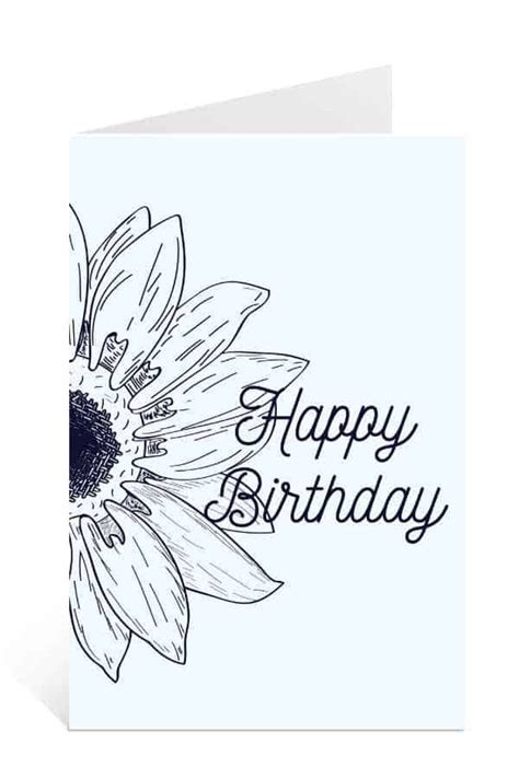 Happy Birthday Card Black And White Printable