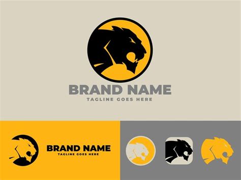 Premium Vector | Panther logo design for company brand yellow and black