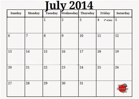 Free-Printable-Calendars.com July 2014