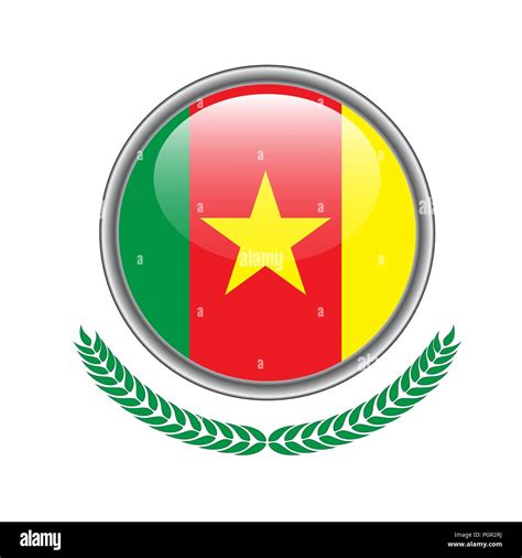 Drapeau Cameroun Cameroun. bouton icône en forme de drapeau. Vector illustration du Cameroun ...