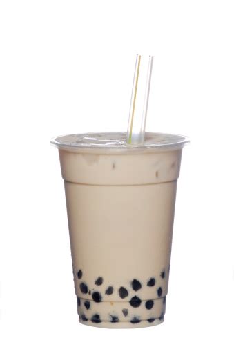 Light Brown Pearl Milk Tea With A Straw Stock Photo - Download Image Now - iStock