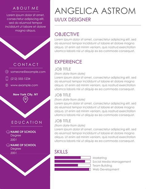 Free Resume Templates Printable