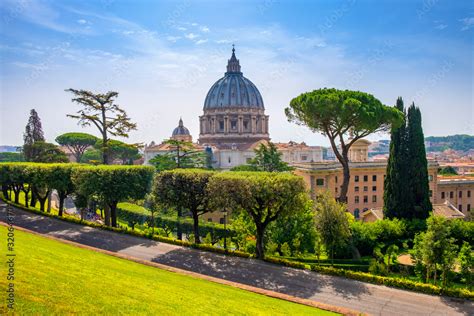 Rome, Vatican City, Italy - Panoramic view of St. Peter’s Basilica ...