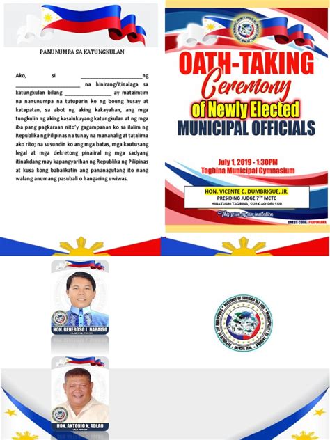 Oath Taking Ceremony of Newly Elected Municipal Officials | PDF