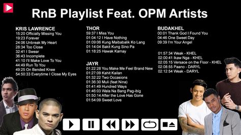 The Best of RnB Love Songs OPM Playlist - BUDAKHEL, JayR, Kris Lawrence, Thor Dulay (Nonstop ...