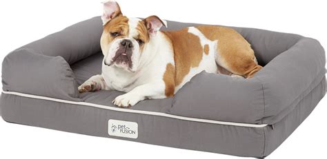 PetFusion Ultimate Lounge with Solid Memory Foam Dog & Cat Bed, Gray ...