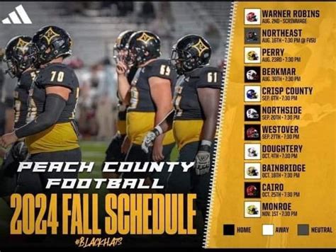 Peach County High School 2024 Varsity Football Schedule