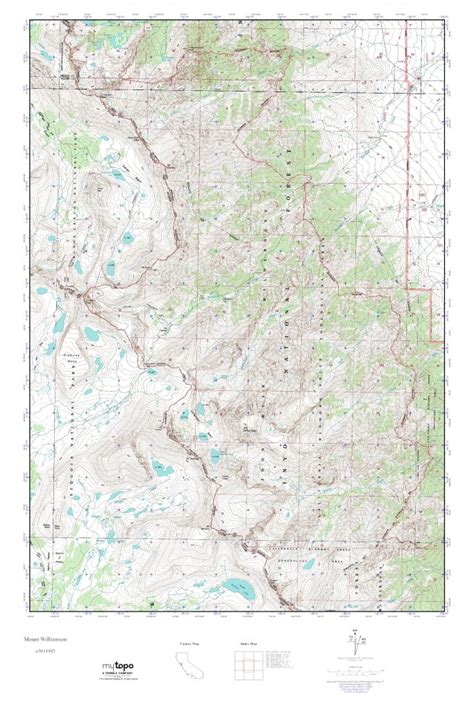 Mytopo Mount Williamson, California Usgs Quad Topo Map - Usgs Topo Maps California | Free ...